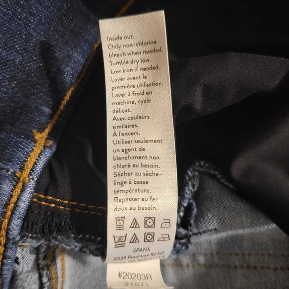 SPANX Large distressed Dark wash Pull on Jeans - Picture 8 of 10